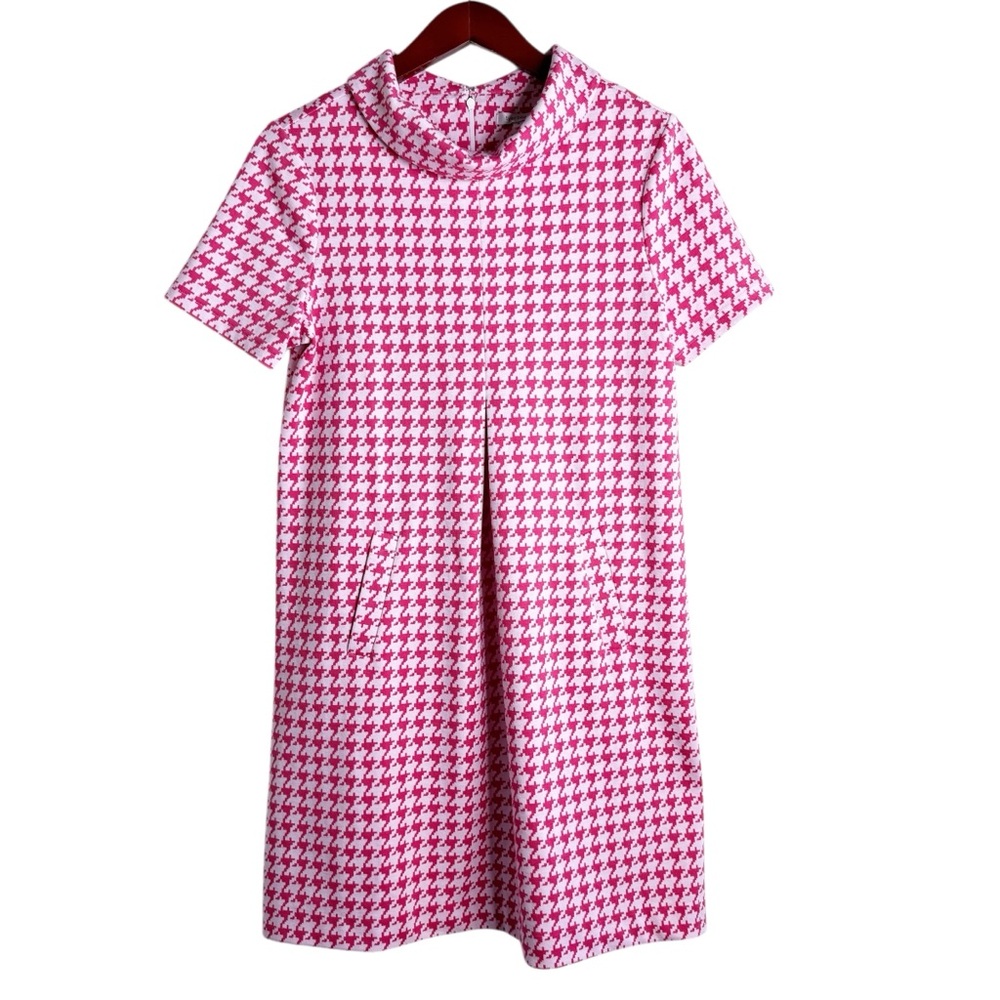 TYLER BOE Kristen Knit Dress Size Small in Pink Houndstooth Print - Picture 12 of 12